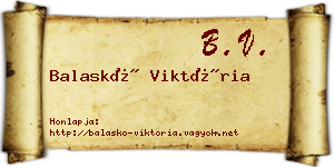 Balaskó Viktória névjegykártya